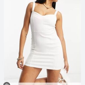 ASOS white mini denim dress